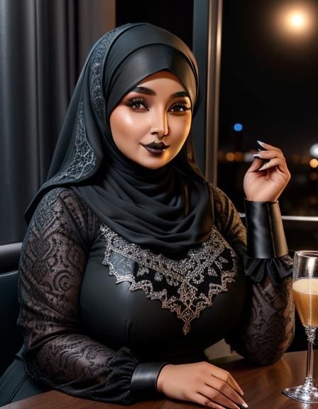 Egyptian Woman in Elegant Hijab Attire, Close-Up Portrait