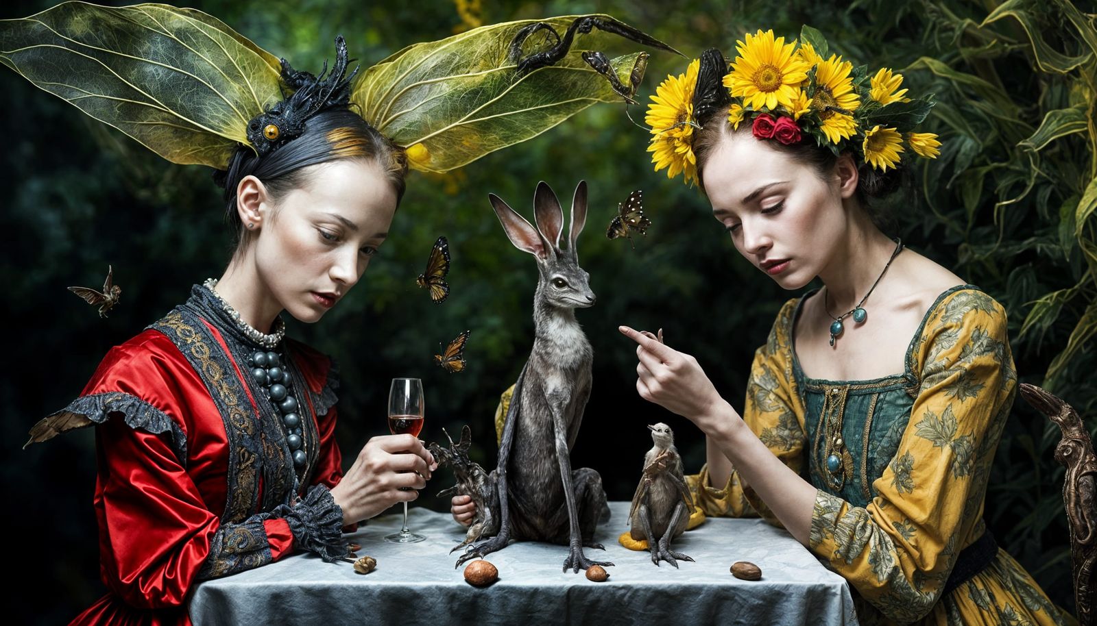 Exotic Aliens Celebrate in Surreal Restaurant Photography