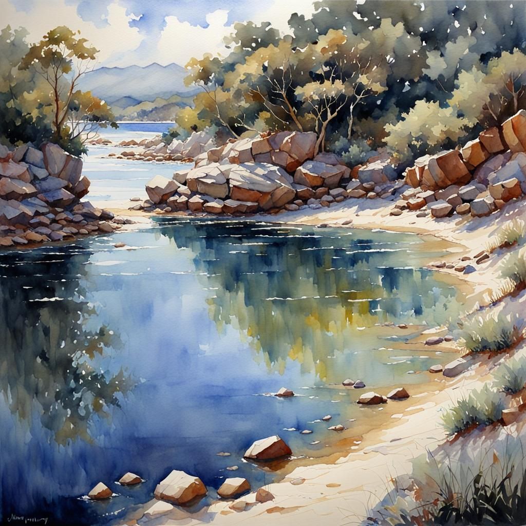 Dreamy Watercolor Oil Painting