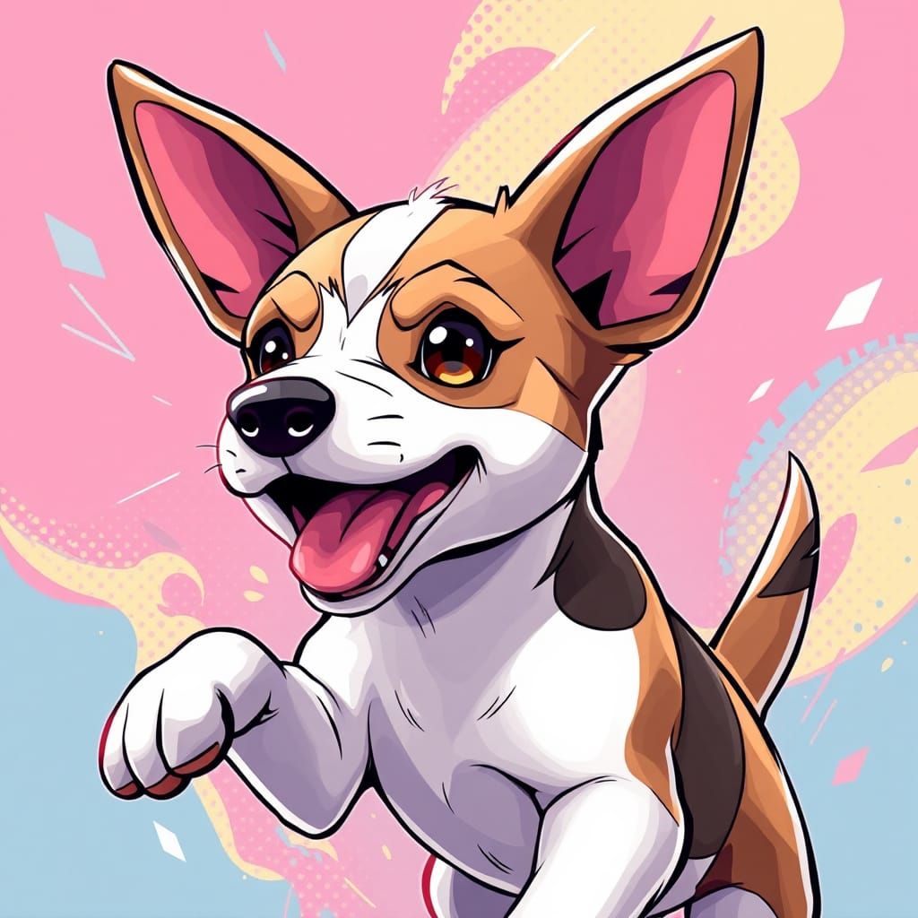A jack russell terrier drawn in the pokemon style