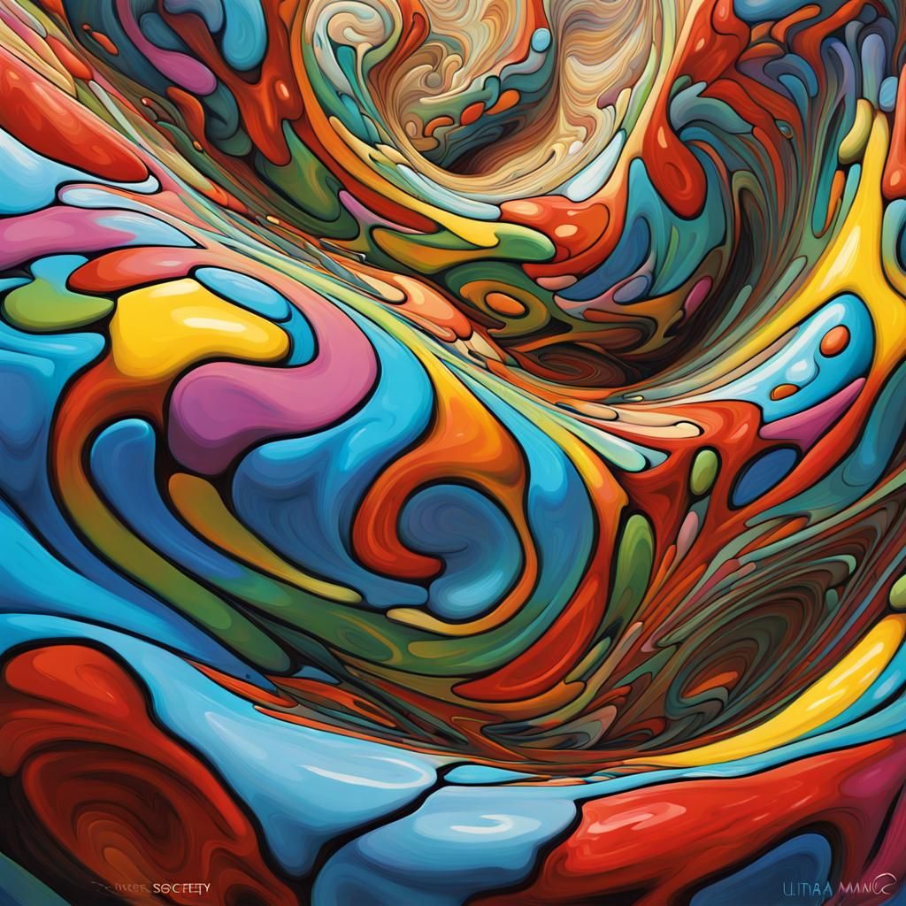 Surreal Urban Landscape in Vibrant Impasto Colors