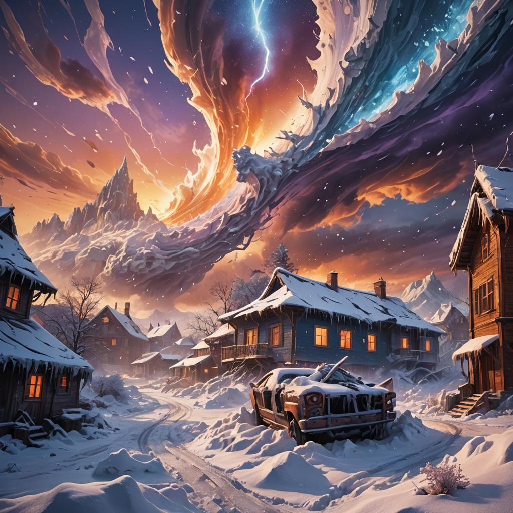 Majestic Cyclone Unleashes Winter Fury