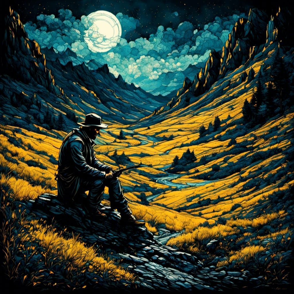 The Good Samaritan in Neon Watercolors