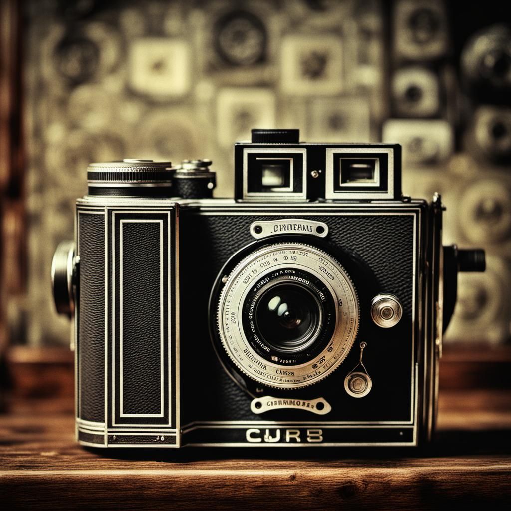 Vintage Cameras in Cinematic Indoor Scene