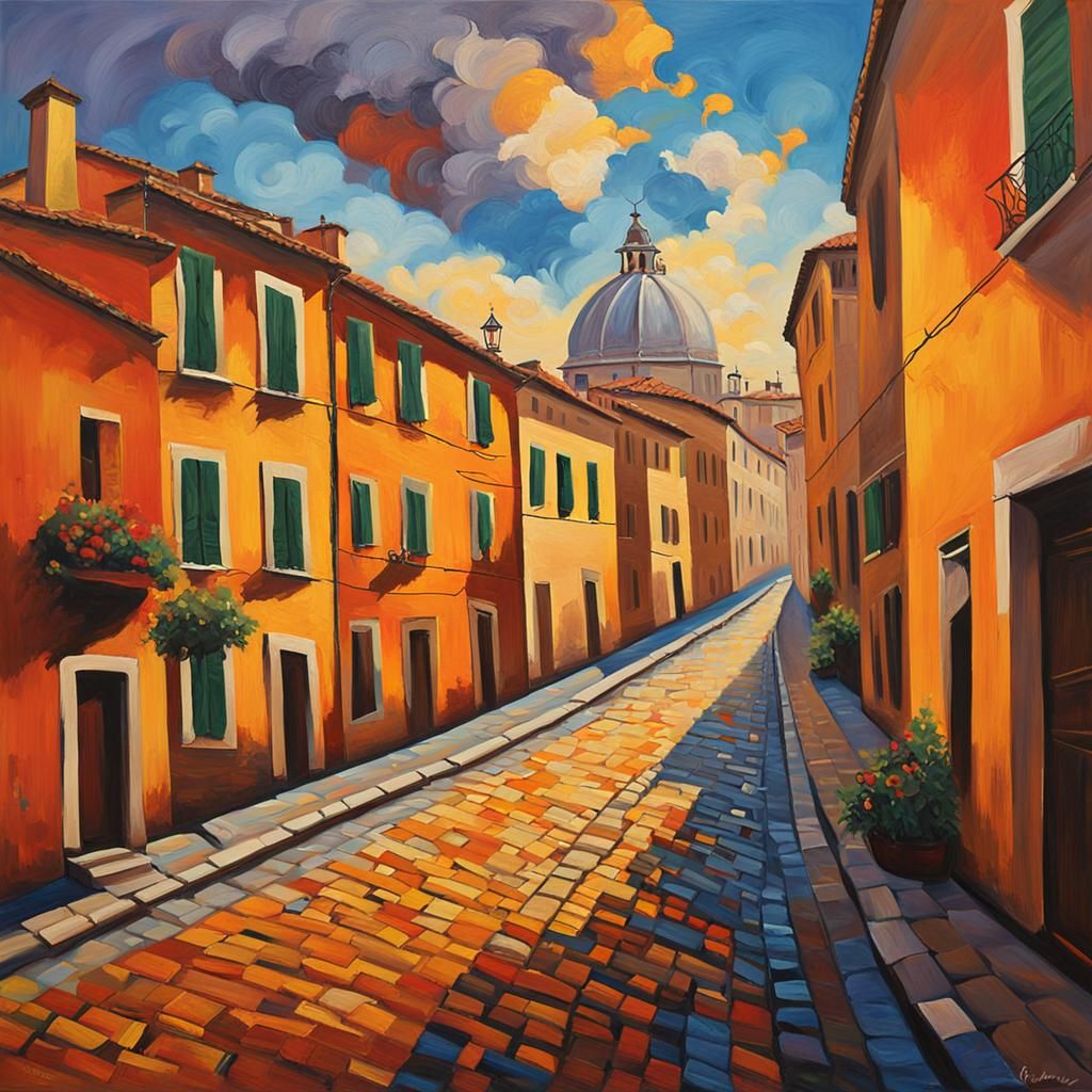 Fauvist Masterpiece: Vibrant All Roads Lead to Rome