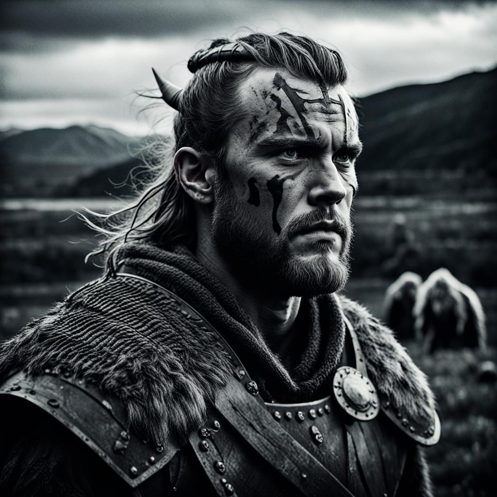 Epic Viking Warrior in Nordic Landscape