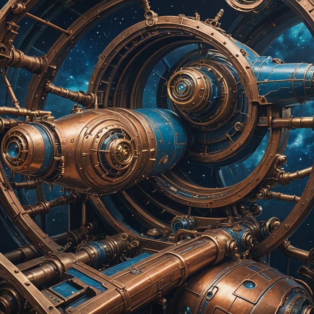 Time-Traveling Steampunk Spaceship Unveils Cosmic Portal