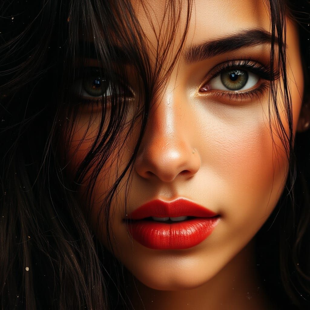 South Indian Goddess Portrait in Hyperrealistic Style