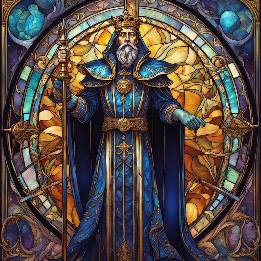 Regal Stained Glass Emperor in Cosmic Stability