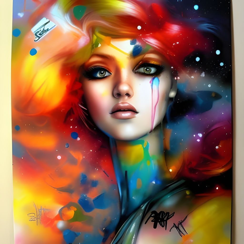 Ethereal Astronaut in Vibrant Graffiti