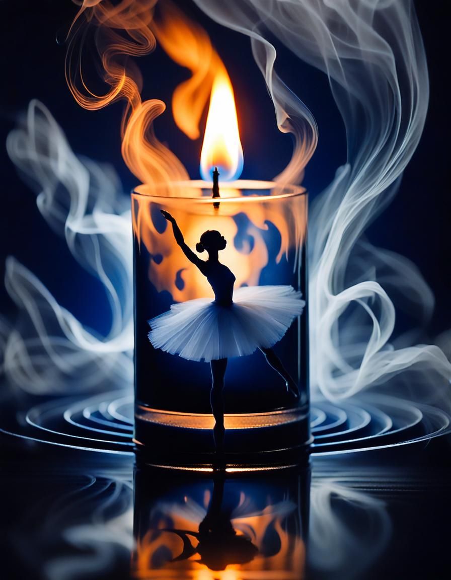 Glowing Candle Silhouette of a Ballerina