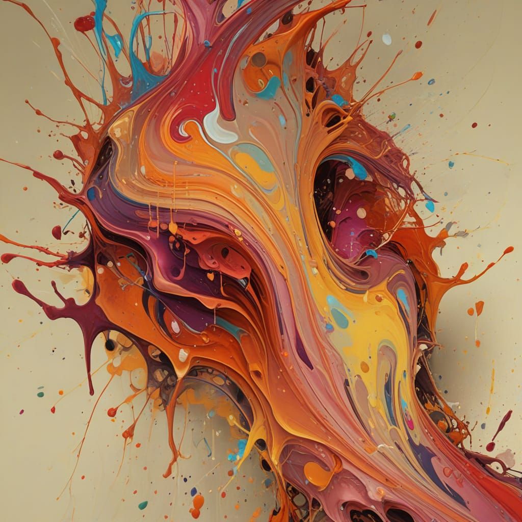 Abstract Expressionism Vortex with Graffiti Art Style