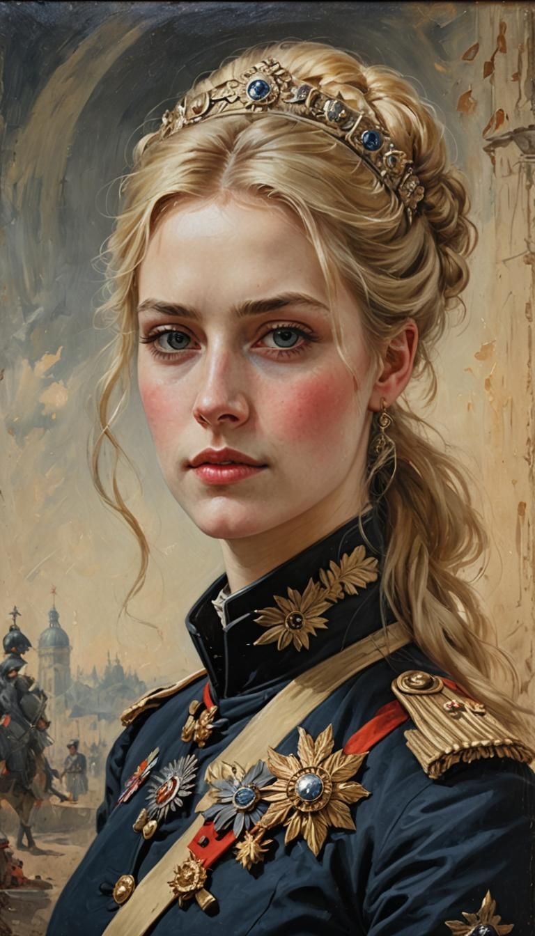 Elegant War Strategist in 19th Century Regalia