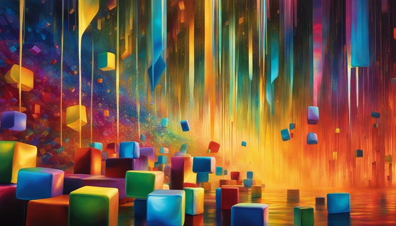 Vibrant Surrealist Oil Painting of Fractal Iridescence