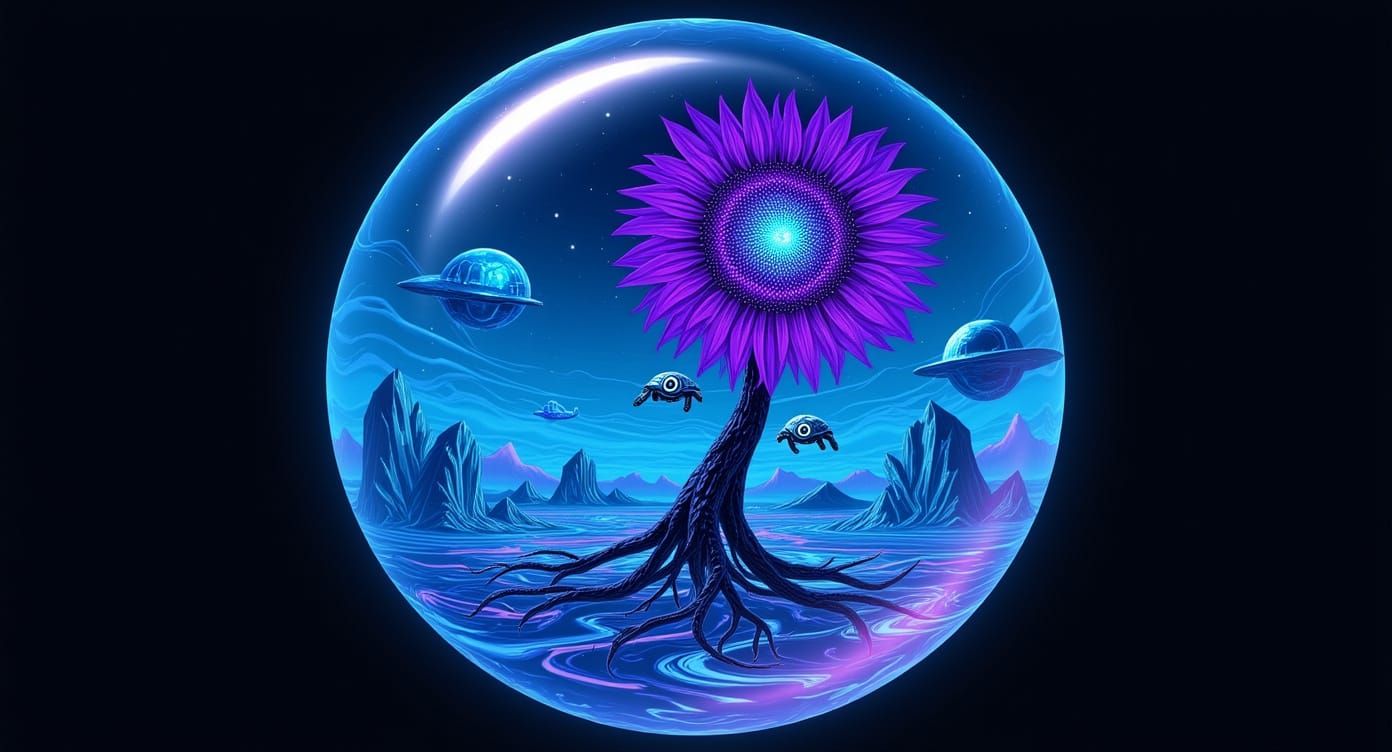 Self-Contained World Within Pulsating Glass Orb