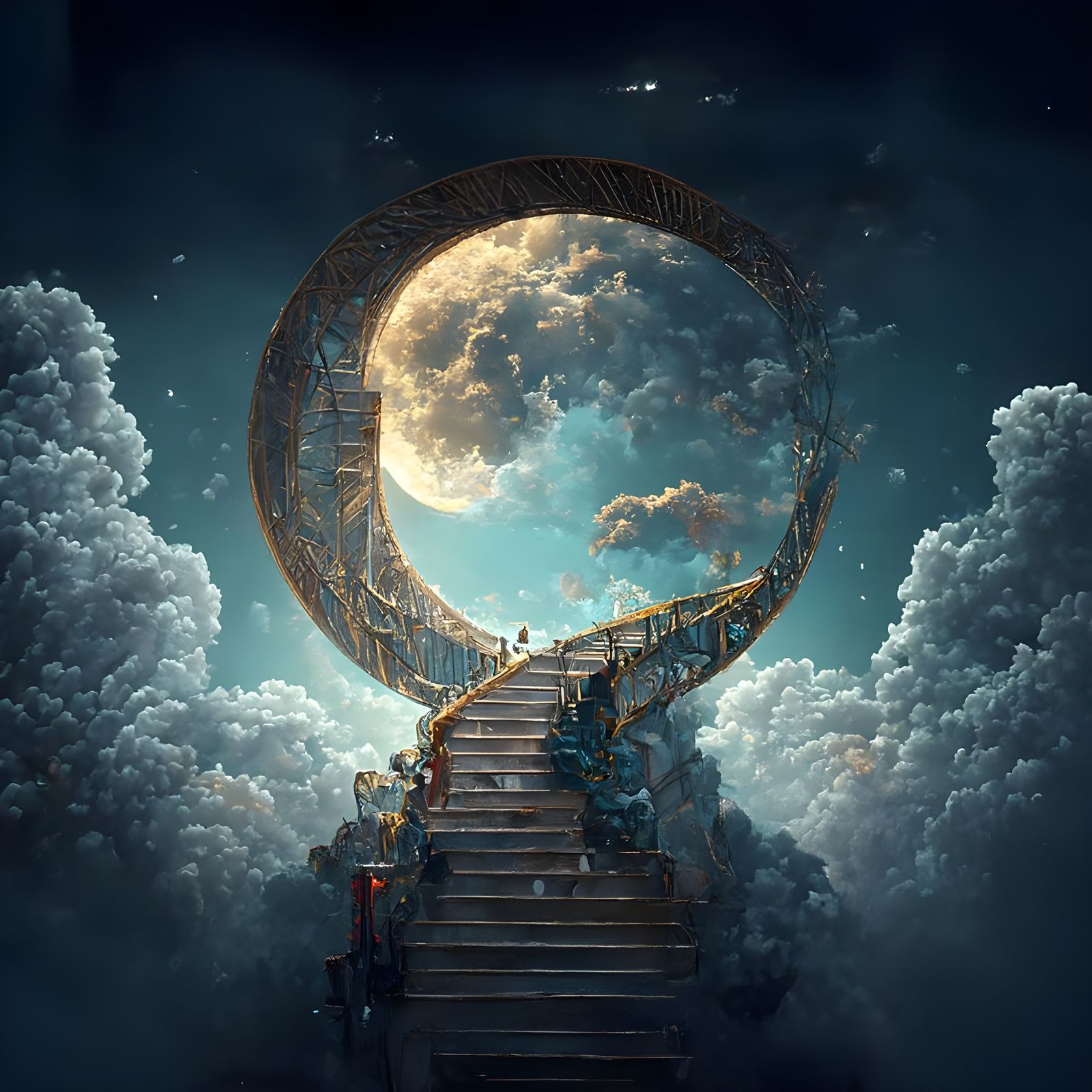 Dreamy, Ethereal Staircase to the Moon