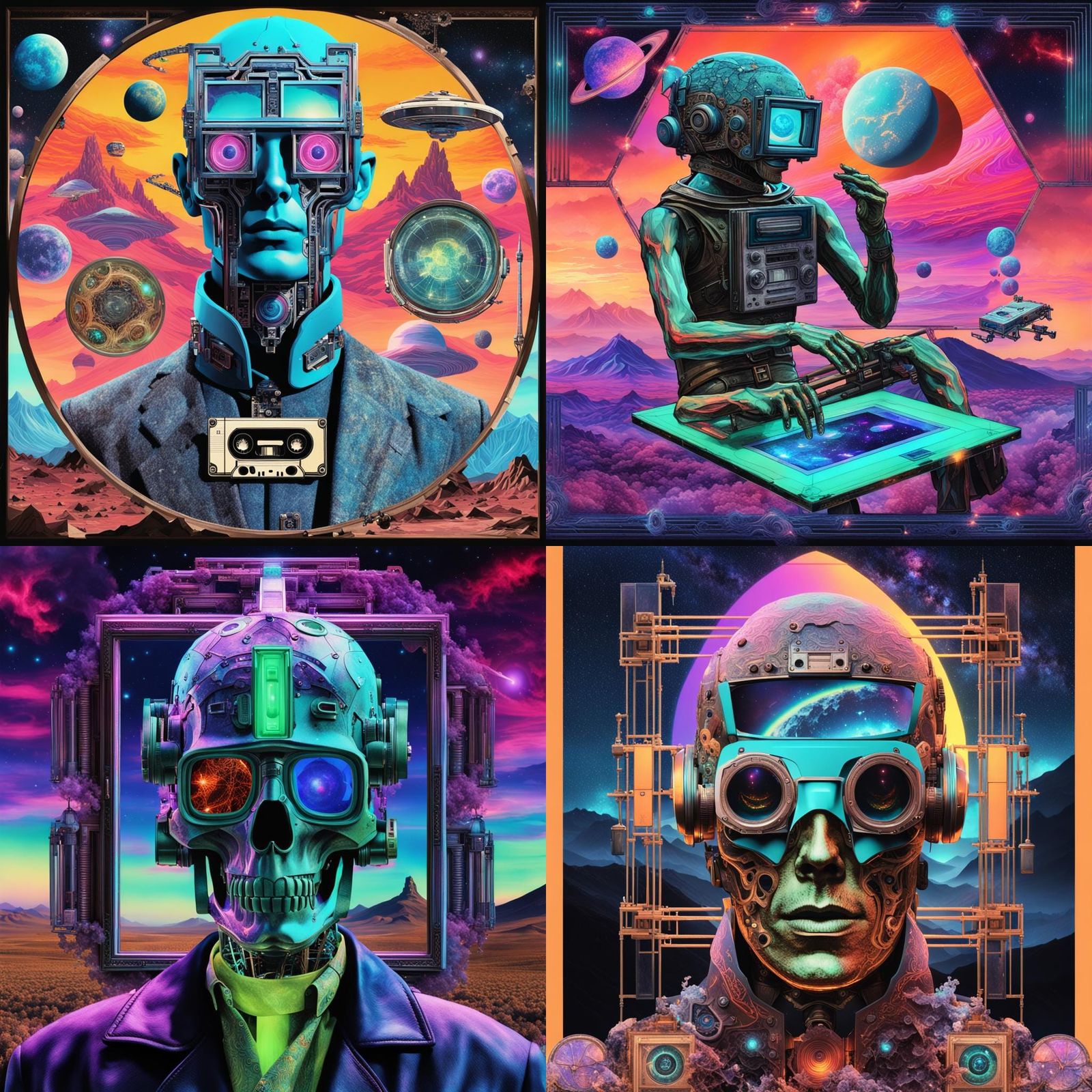 Sacred Futurist Body in Dystopian Steampunk Galaxy