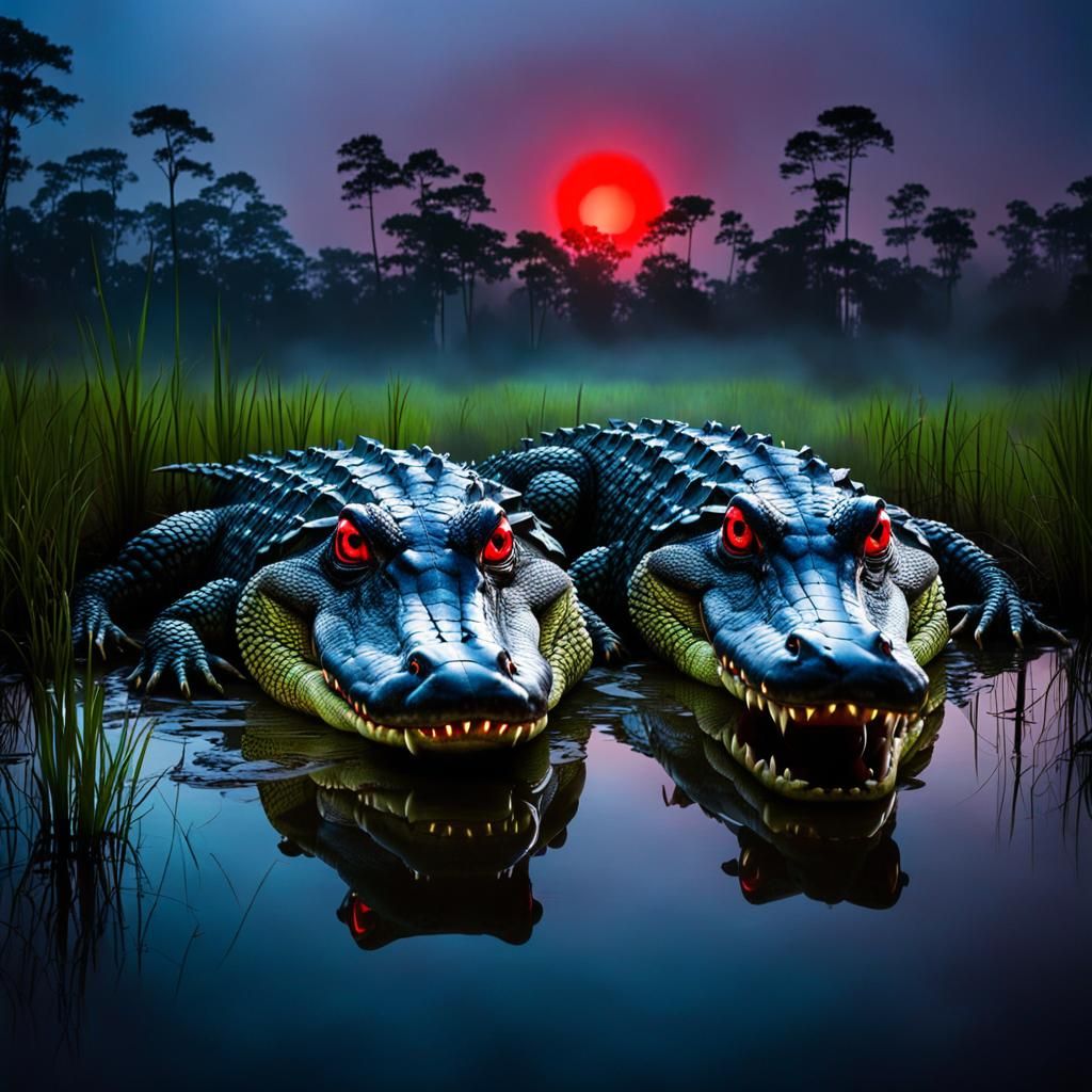 Mysterious Swamp Encounter at Dusk