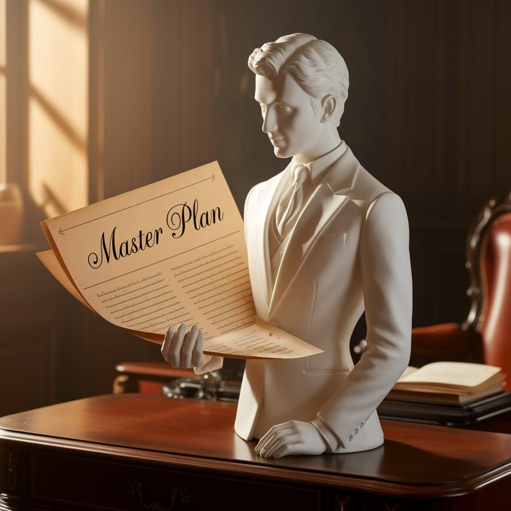 The plaster man has a master plan