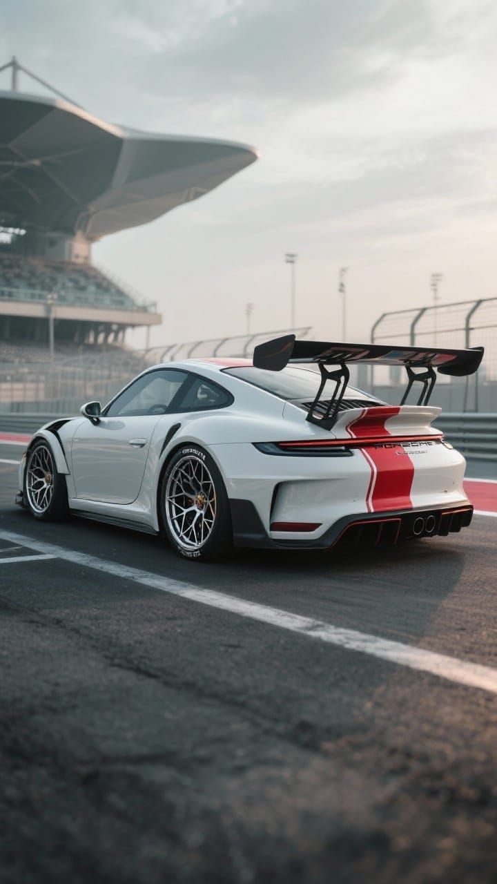 White Porsche at Yas Marina Circuit: Hyper Realistic Cinemat...