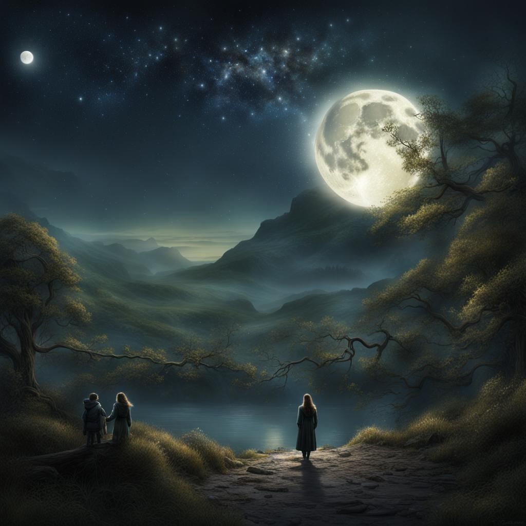 Glowing Night Sky in Vibrant Colors