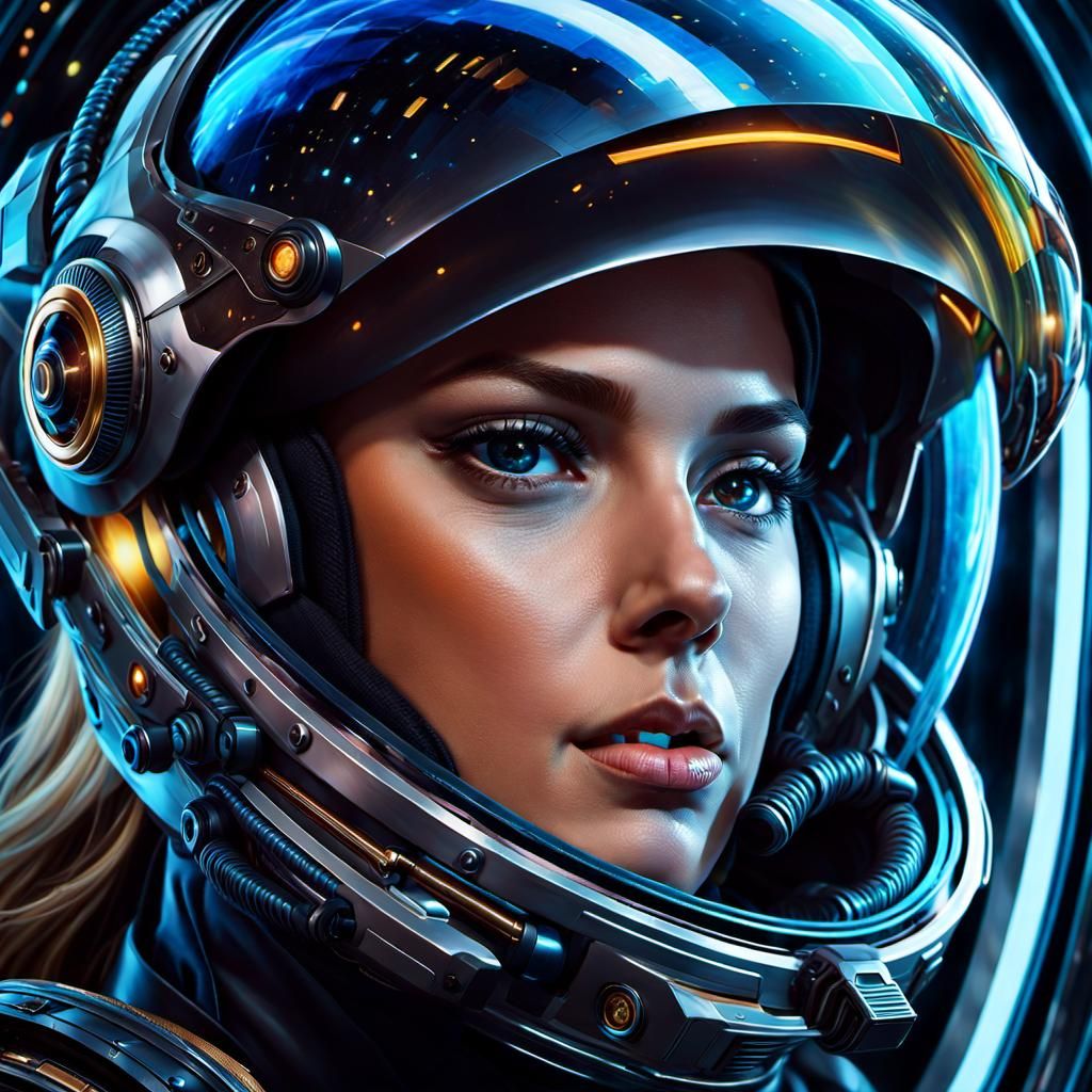 Epic Cinematic Oil Painting of a Stunning Space Opera Heroin...