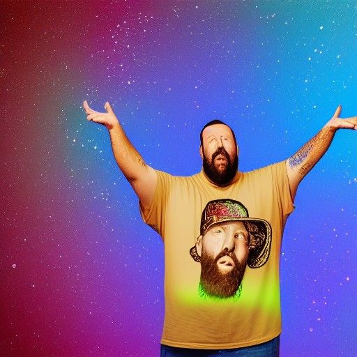 Bert Kreischer in Cosmic Holographic Illustration