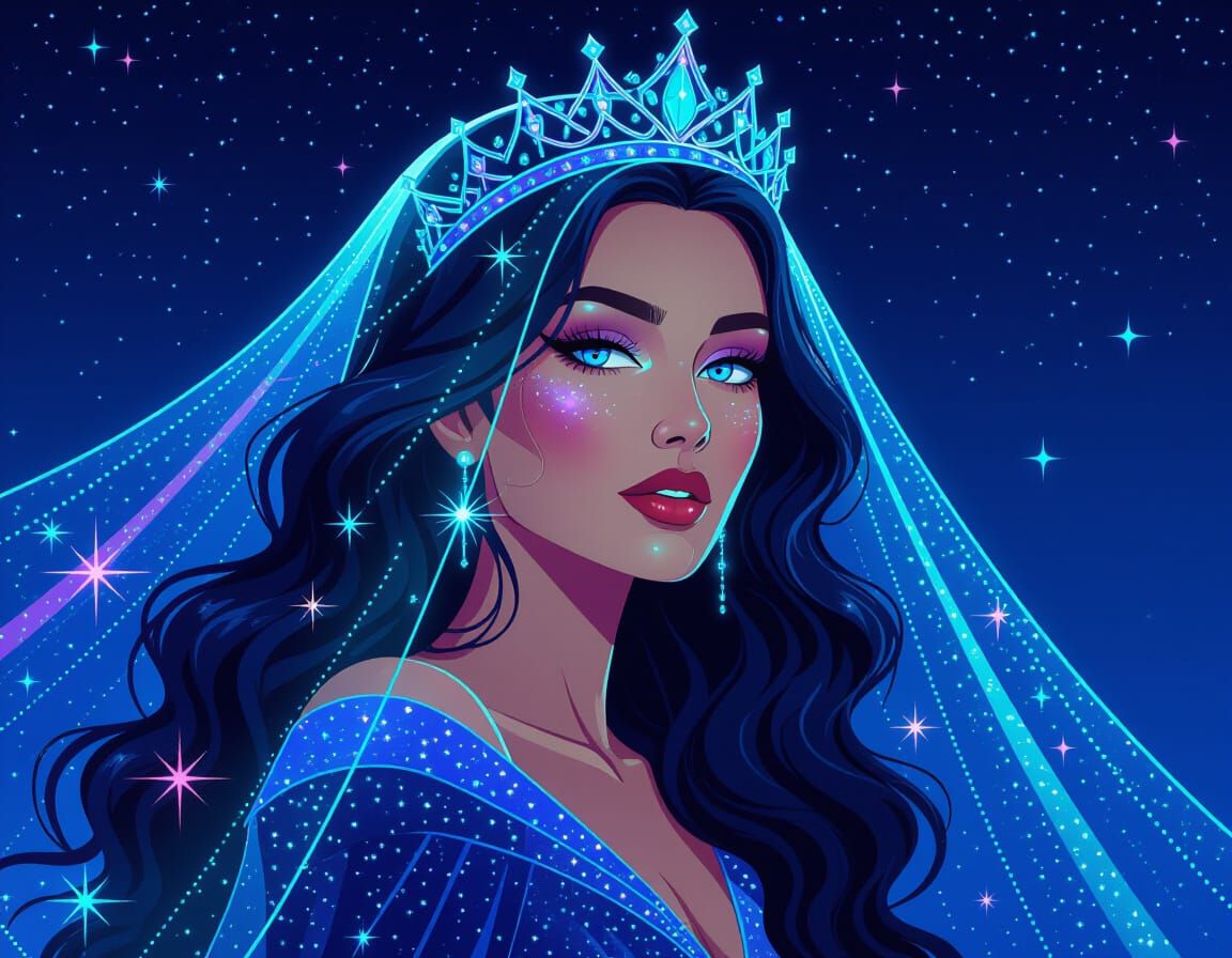 Queen of the Night Amidst a Starry Cosmos