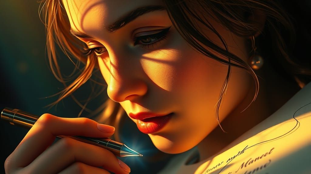 Ethereal Portrait of a Woman in Warm Golden Light