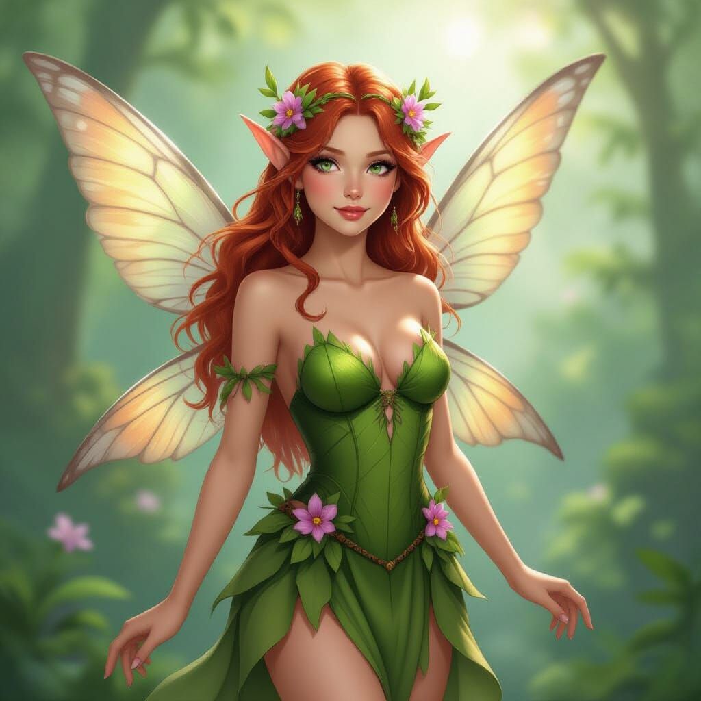 Realistic Fairy Characters in Enchanted Forest