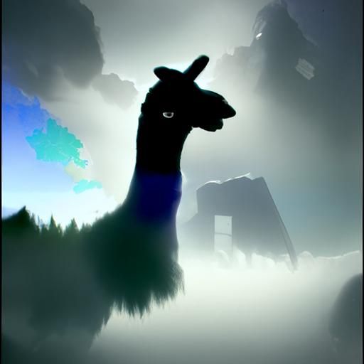 Enigmatic Llama in an Ethereal Landscape
