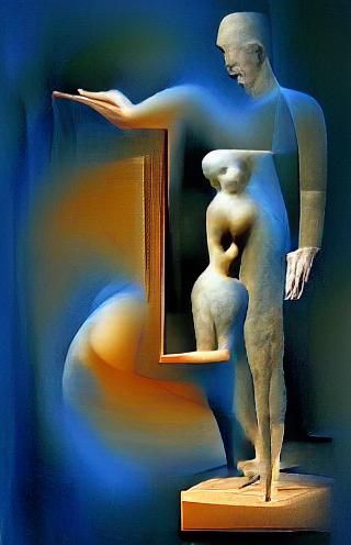 Figure in a Landscape, Pointing to the Horizon