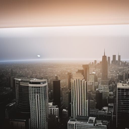 Surreal Cityscape Dominated by a Mysterious UFO