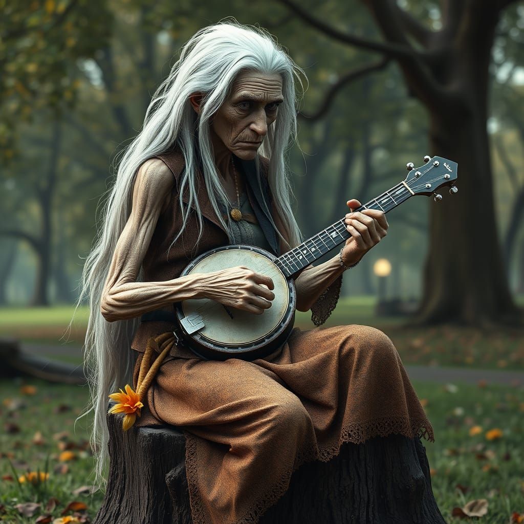Ethereal Banjoist in a Fantastical Park