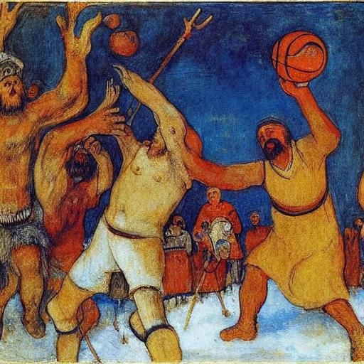 Peasant Triumphs in Winter Basketball Match with Fierce Bear...