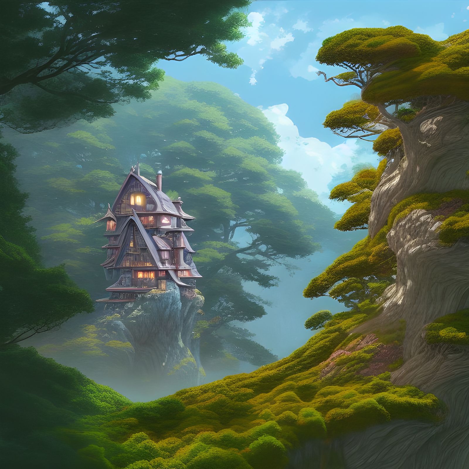 Enchanted Cliffside Fantasy Estate