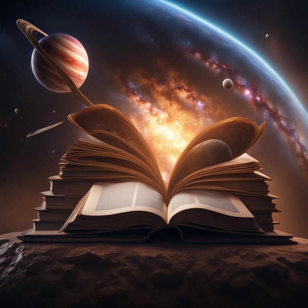 Astounding Celestial Book Unfolds in Fantastical Universe