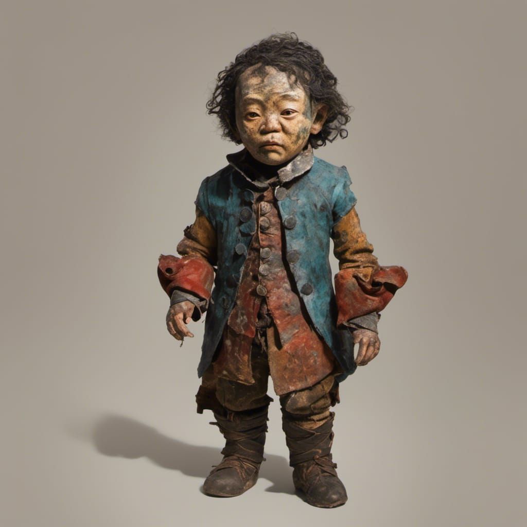 Surreal Wood Being Ponders Existence in Hyperrealistic, Colo...