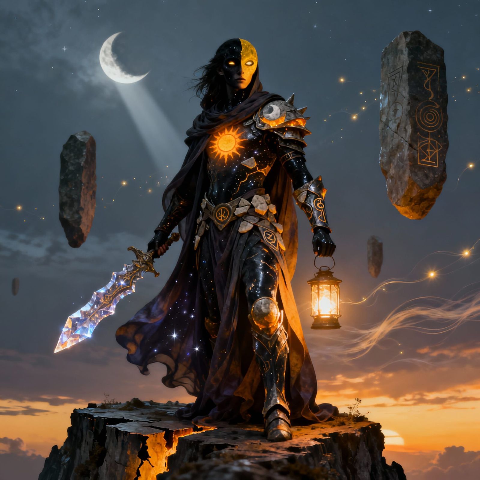 Elarin the Duskborne: Surreal Fantasy Character