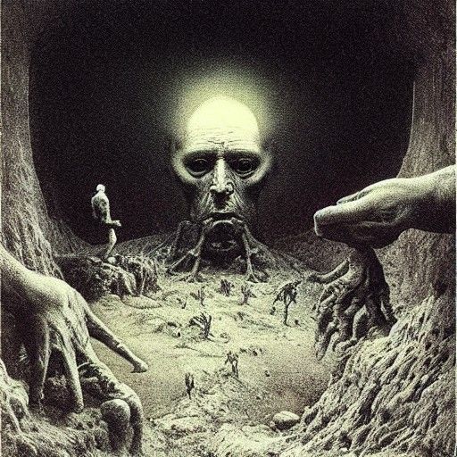 Surreal Dystopia with Dark Surreal Horror Elements