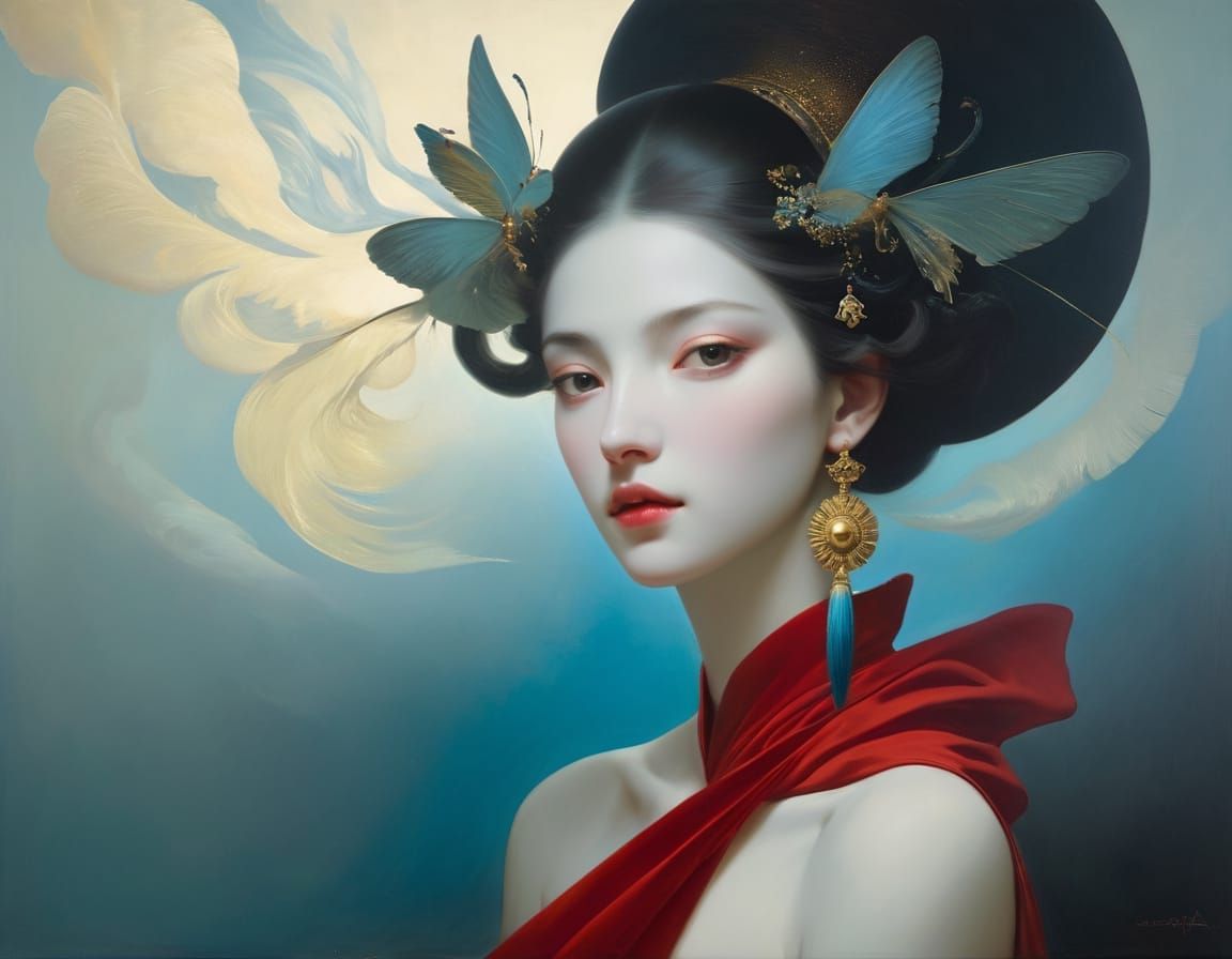 Ethereal Insect Portrait in Arrivabene Style