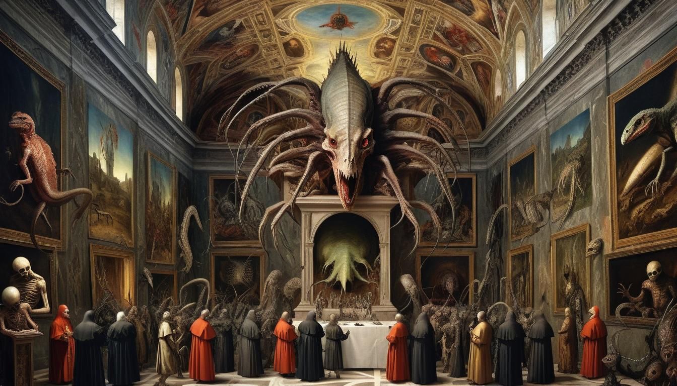 Surreal Reptilian Encounter in Mystic Vatican