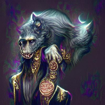 Gothic Occult Werewolf Lord in Opulent Baroque Style
