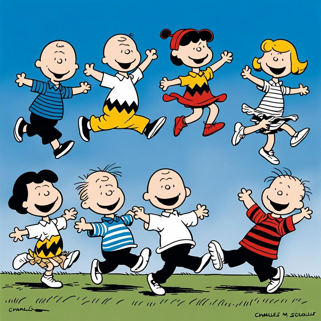 Peanuts Characters Dancing with Joy