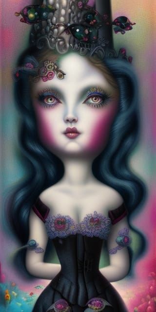 Surrealistic Carnival Scene in Lowbrow Style