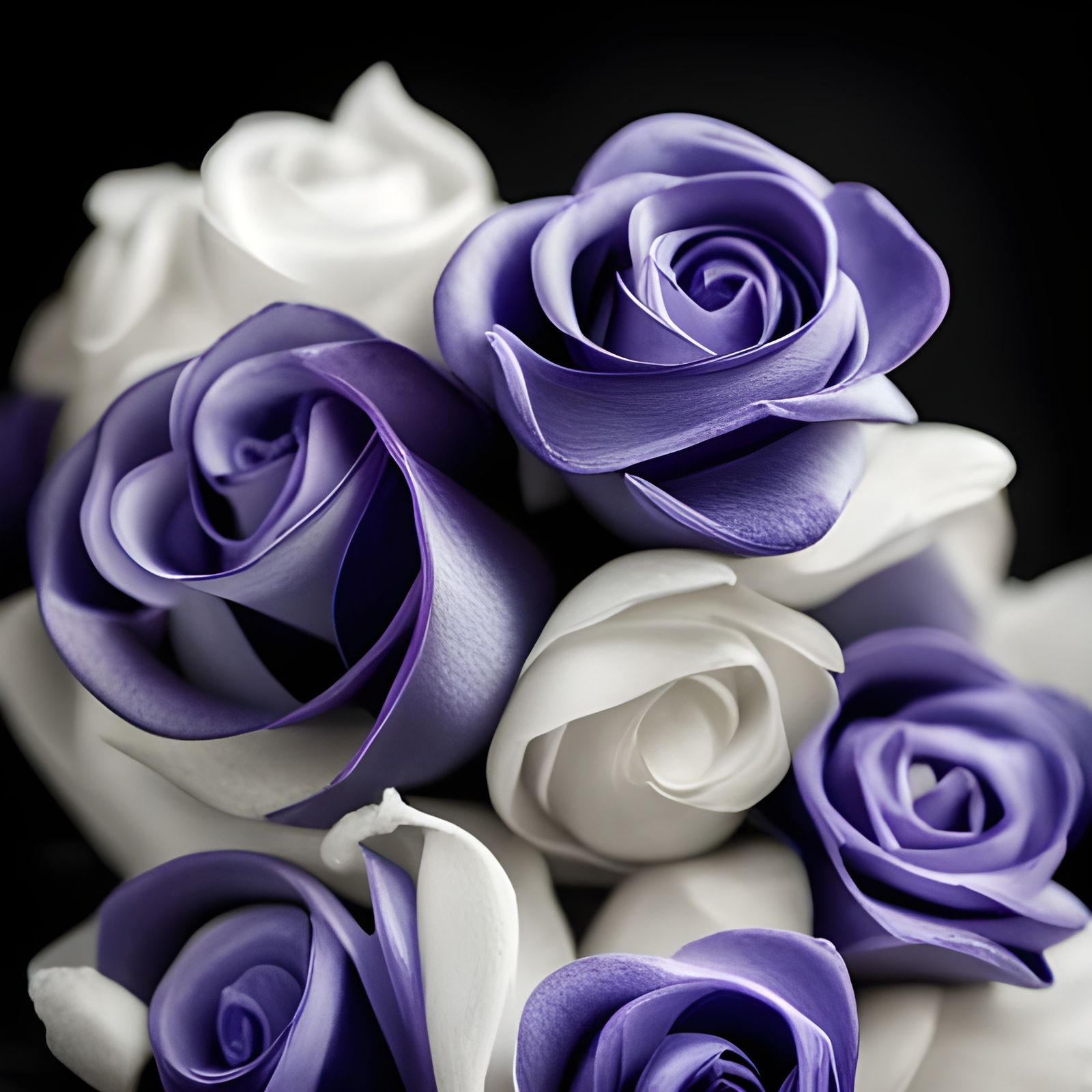 Luxurious Purple Roses in Crystal Accent