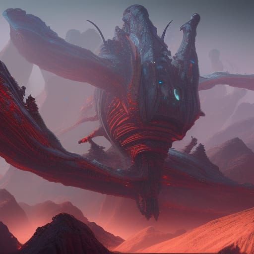 Ethereal Drones in a Futuristic Landscape