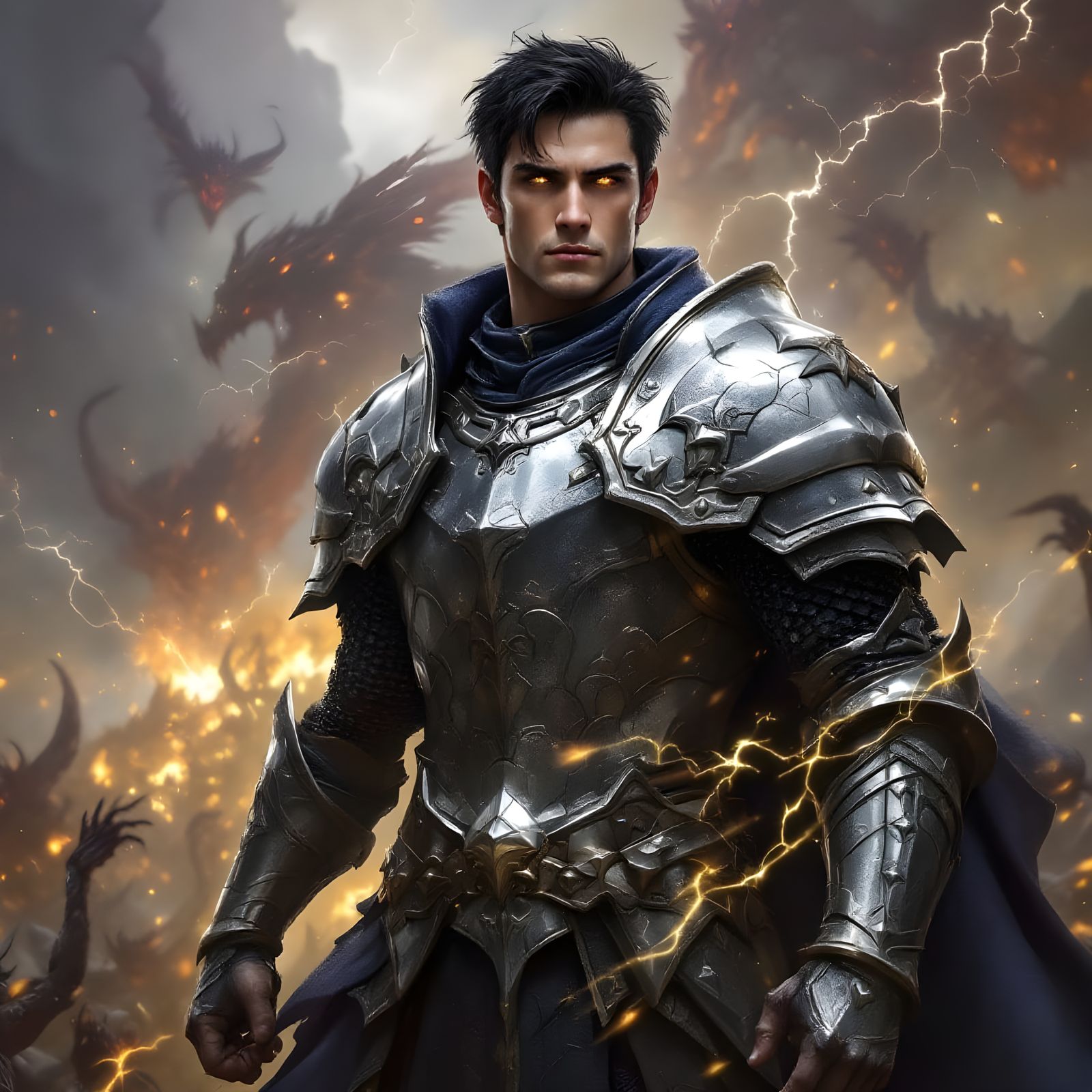 Triumphant Warrior Defeats Armies of Demons in Epic Fantasy ...