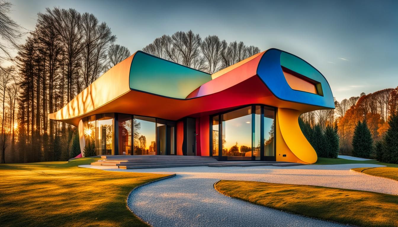 An abstract building.