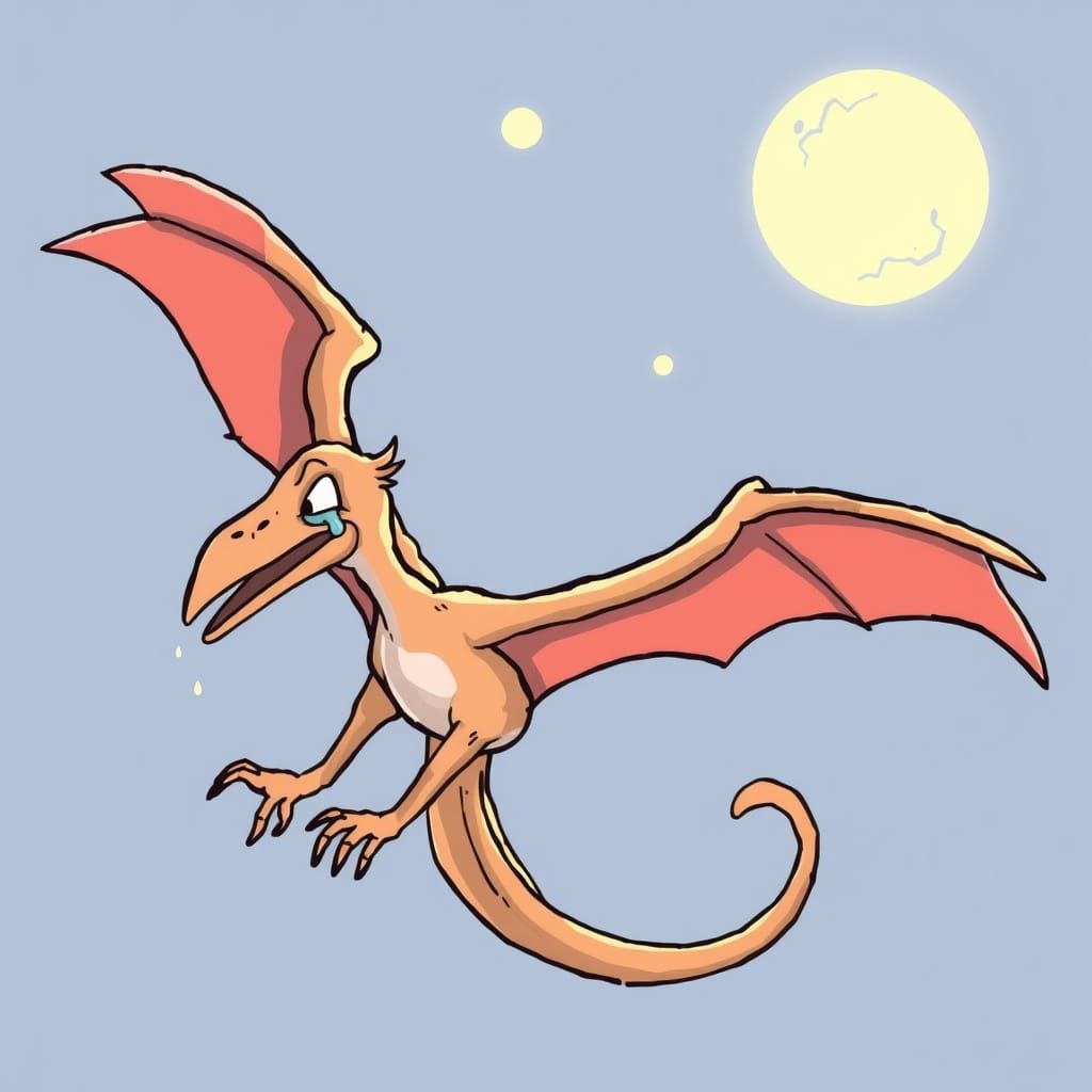 Pterodactyl Soars with Sorrowful Tears